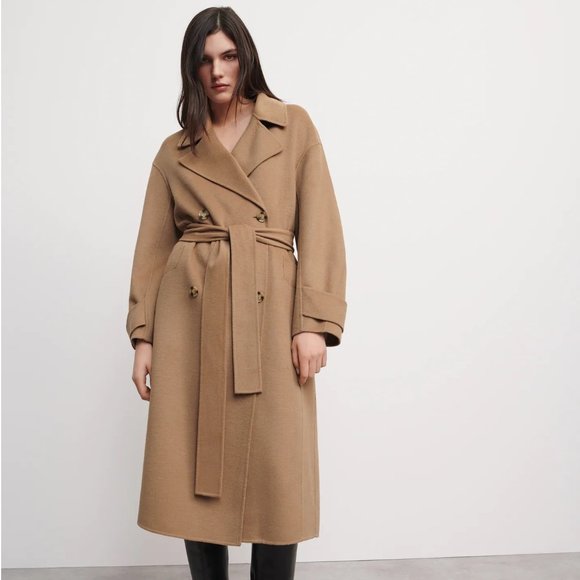Zara Wool Blend Oversized Belted Coat - Picture 6 of 14